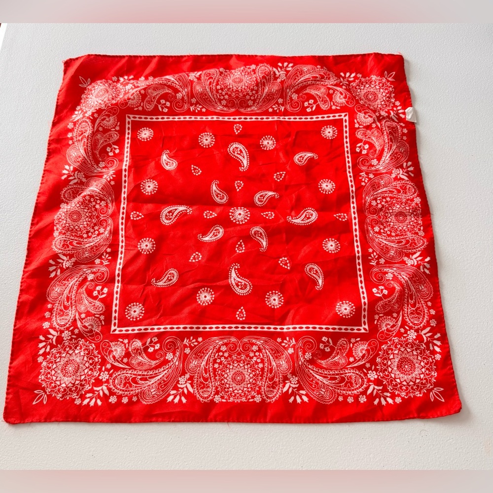 Red Paisley Bandana Scarf